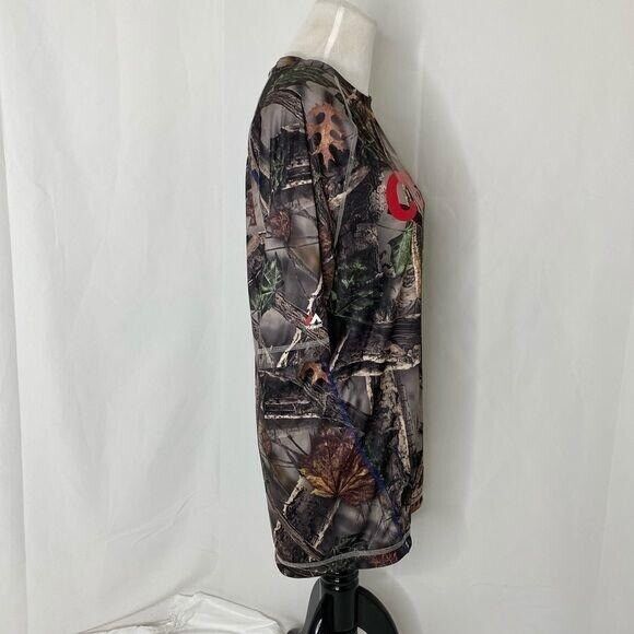 Chicago Cubs Men's Medium Shirt Majestic MLB Green Camo Pattern Coolbase - Picture 5 of 7